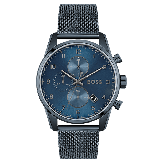 BOSS Men's Skymaster Chronograph Blue Steel Watch 1513836