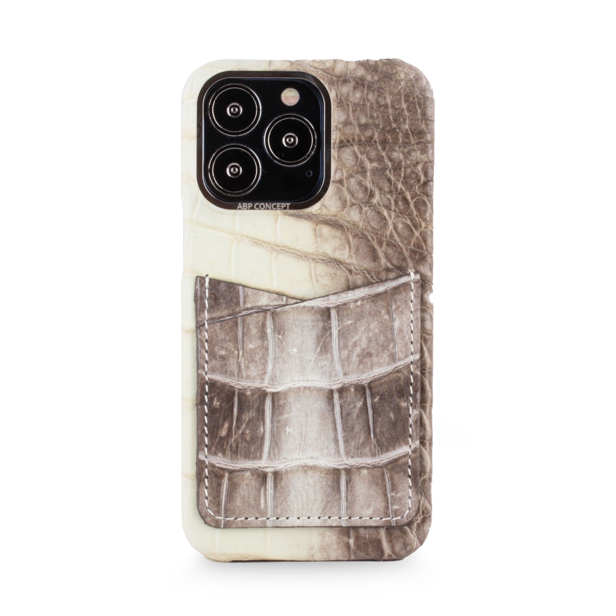 Vente exclusive - Coque cuir "double card" Himalaya pour iPhone 13 Pro - Crocodile Himalaya foncé 6