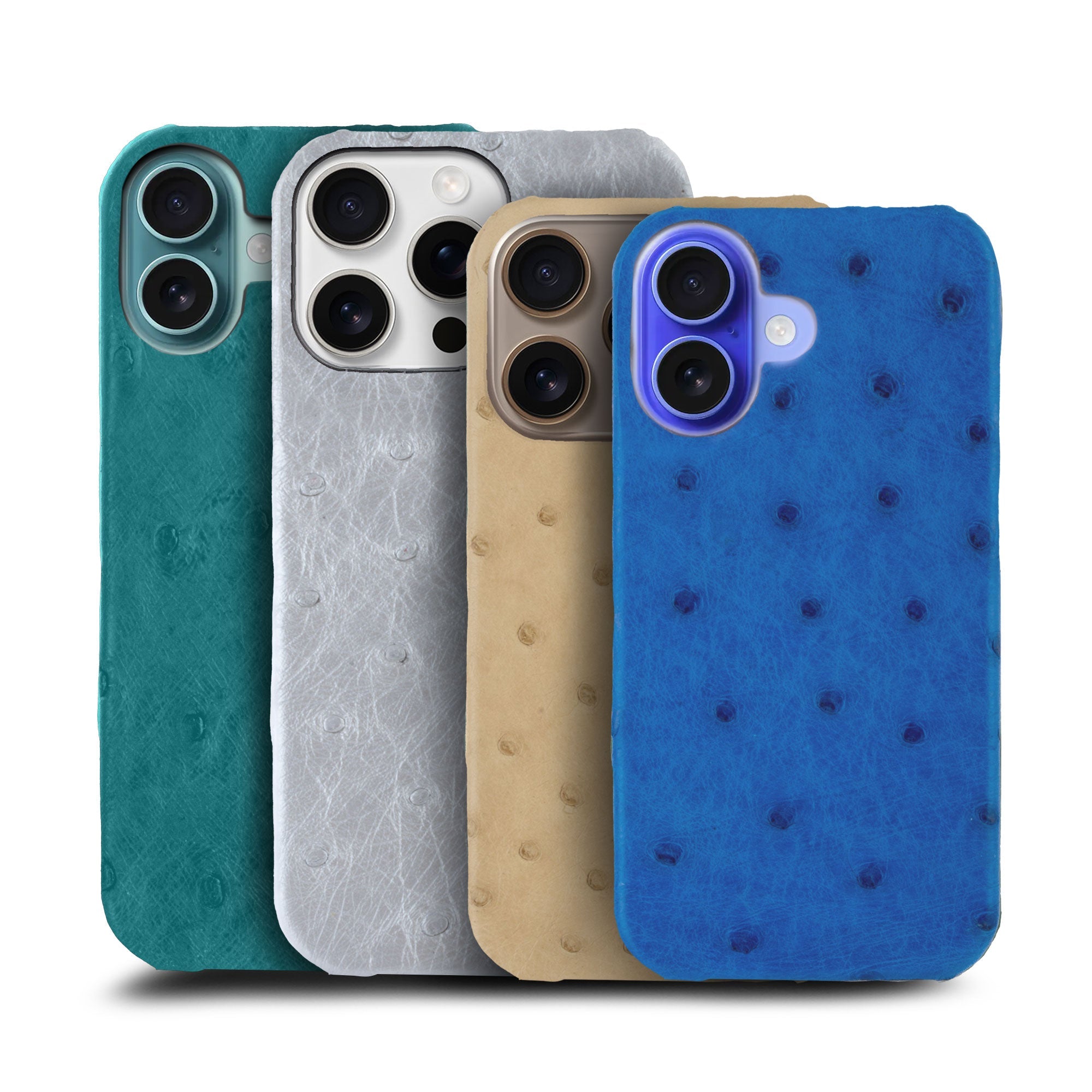 Coque cuir "Slim" pour iPhone 16 ( Tous modèles )  - Autruche