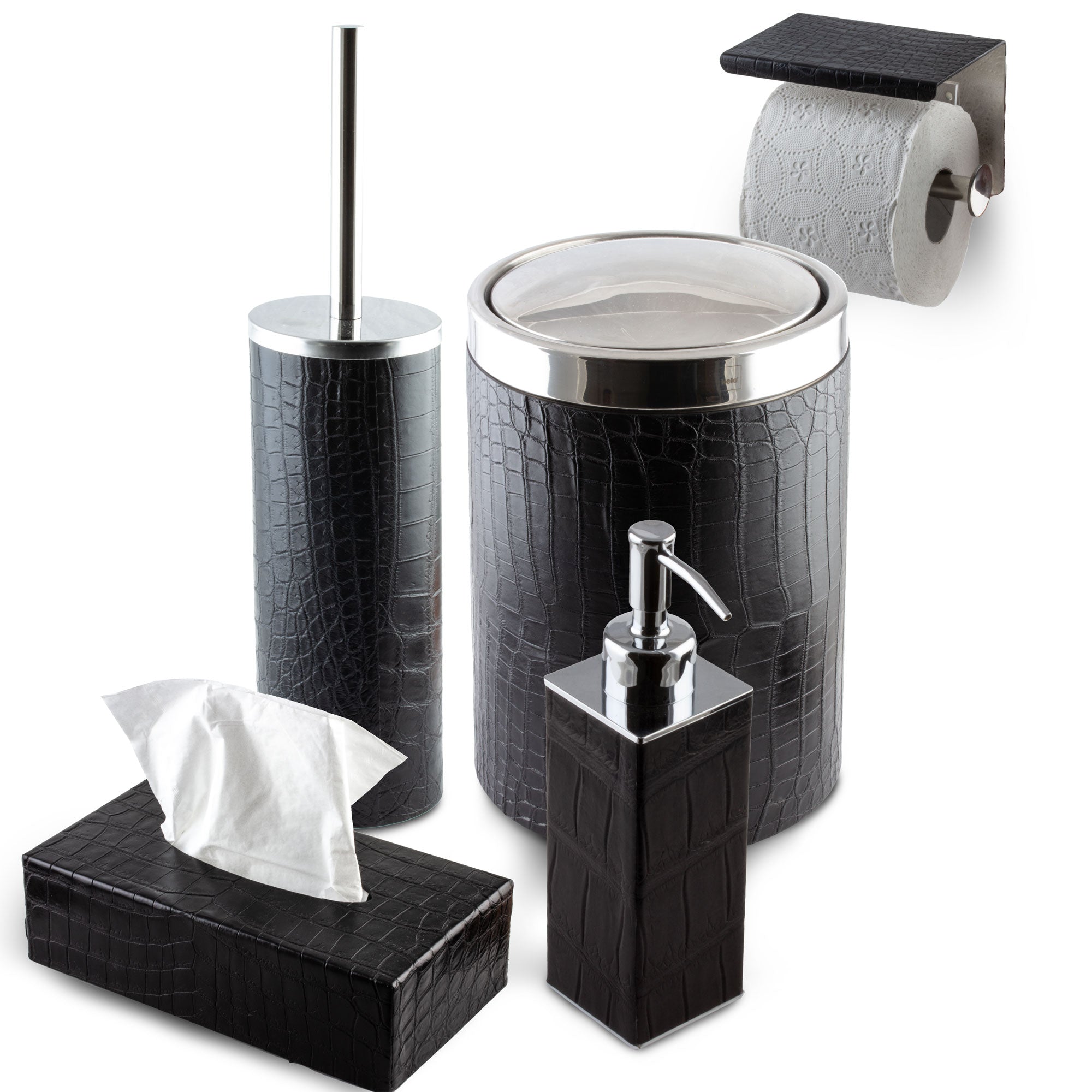 Leather Tissue Box - Alligator