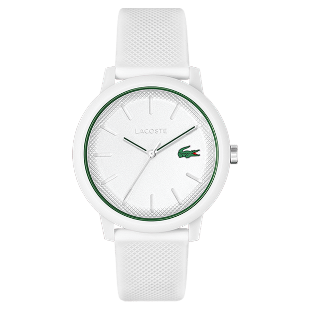 LACOSTE Men's 12.12 White Silicone Watch 2011169