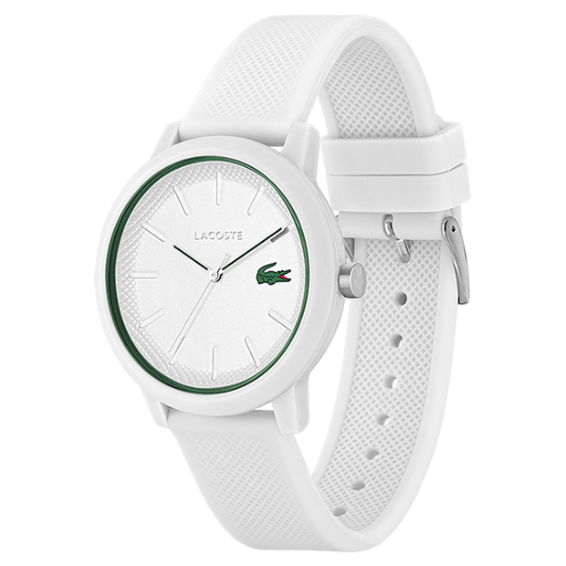 LACOSTE Men's 12.12 White Silicone Watch 2011169