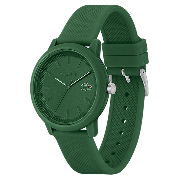 LACOSTE Men's 12.12 Green Silicone Watch 2011170