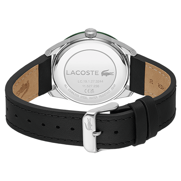 LACOSTE Men's Everett Black Leather Watch 2011292