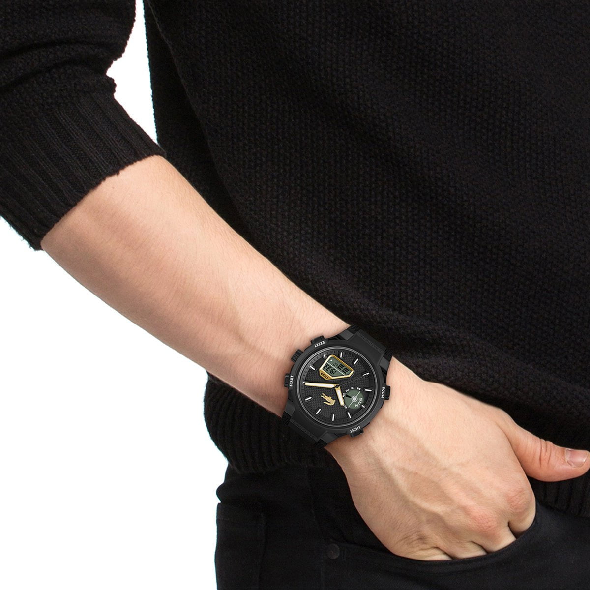 LACOSTE Men's LC33 Black Silicone Watch 2011435