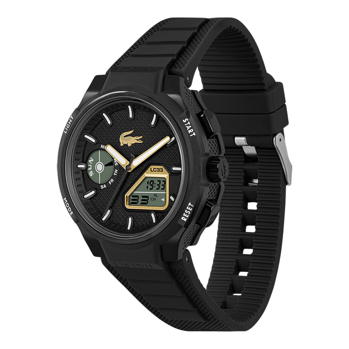 LACOSTE Men's LC33 Black Silicone Watch 2011435