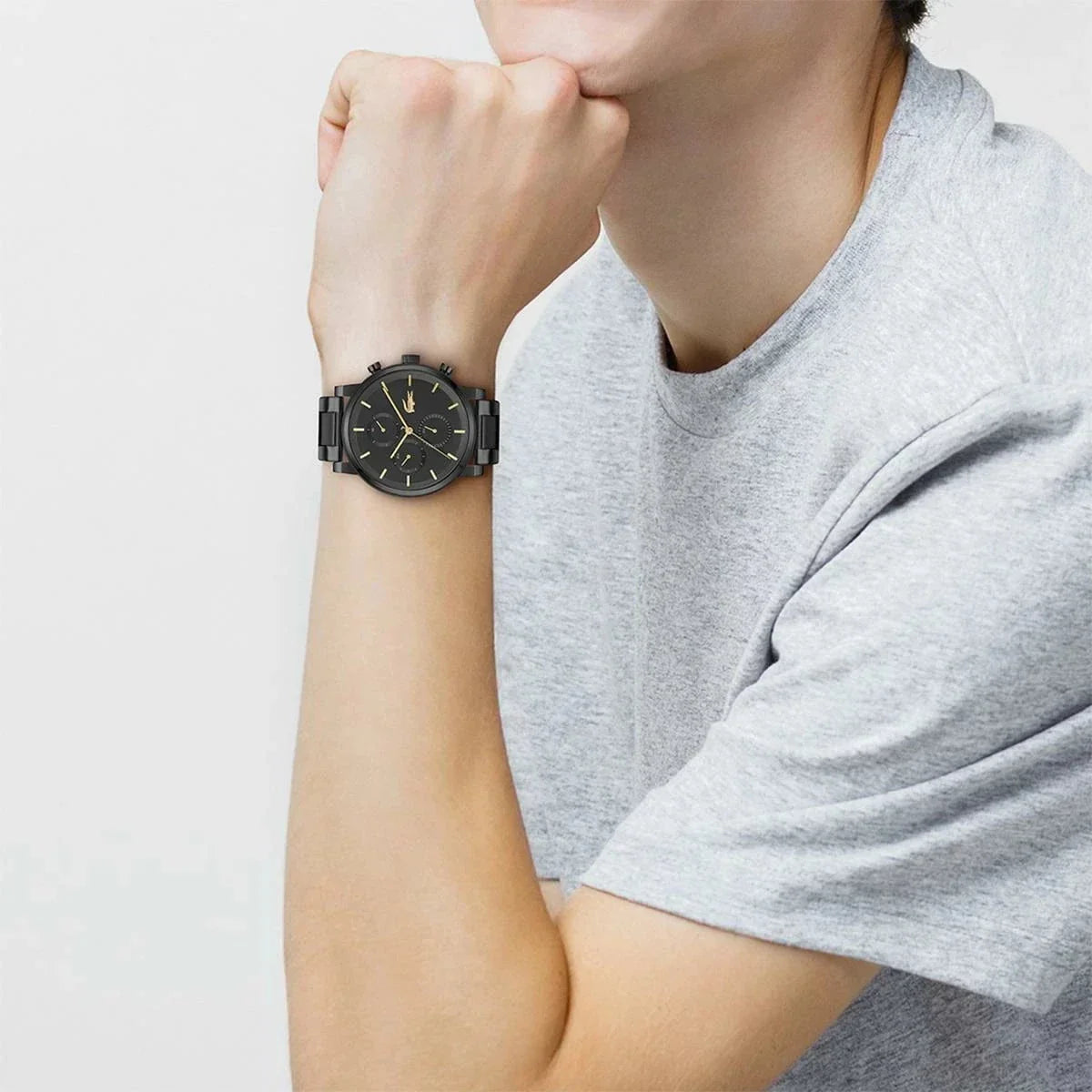 LACOSTE Men's Replay Watch in Black Gold Steel 2011451