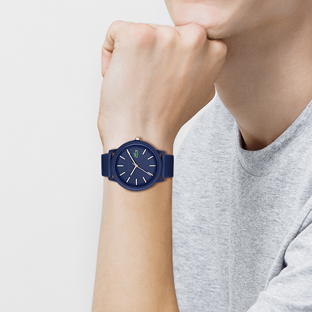 LACOSTE Men's 12.12 Blue Silicone Watch 2011234