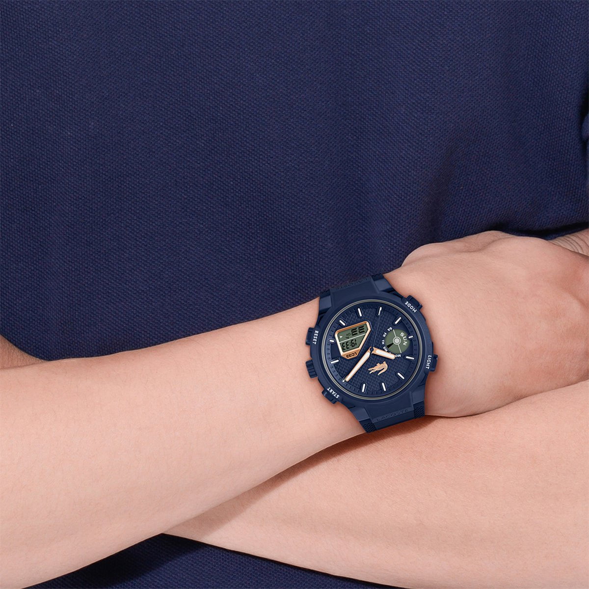 LACOSTE Men's LC33 Blue Silicone Watch 2011434