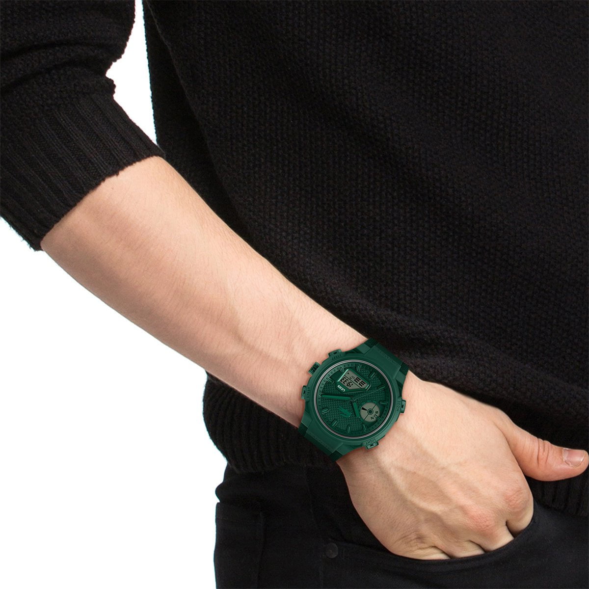 LACOSTE Men's LC33 Green Silicone Watch 2011449