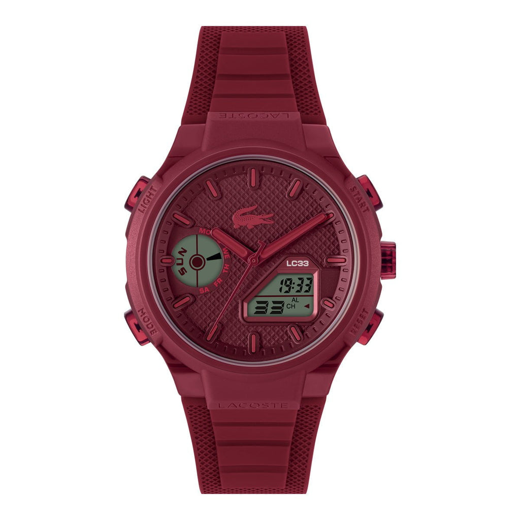 LACOSTE Men's LC33 Red Silicone Watch 2011450