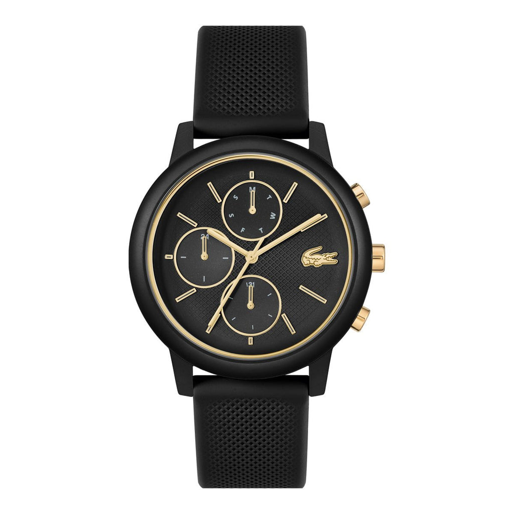 LACOSTE Men's 12.12 Move Black Silicone Watch 2011469