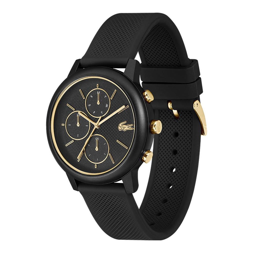 LACOSTE Men's 12.12 Move Black Silicone Watch 2011469