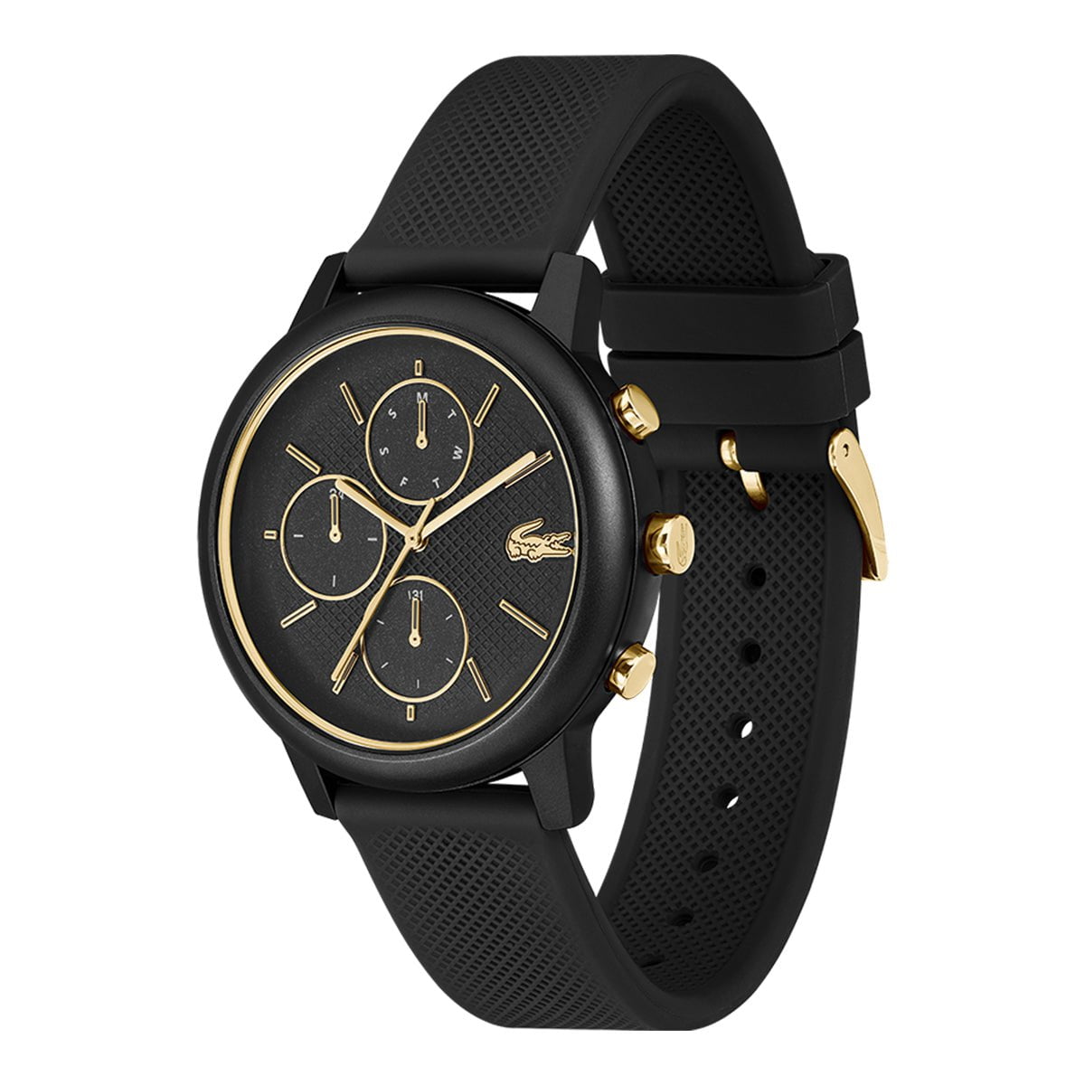 LACOSTE Men's 12.12 Move Black Silicone Watch 2011469