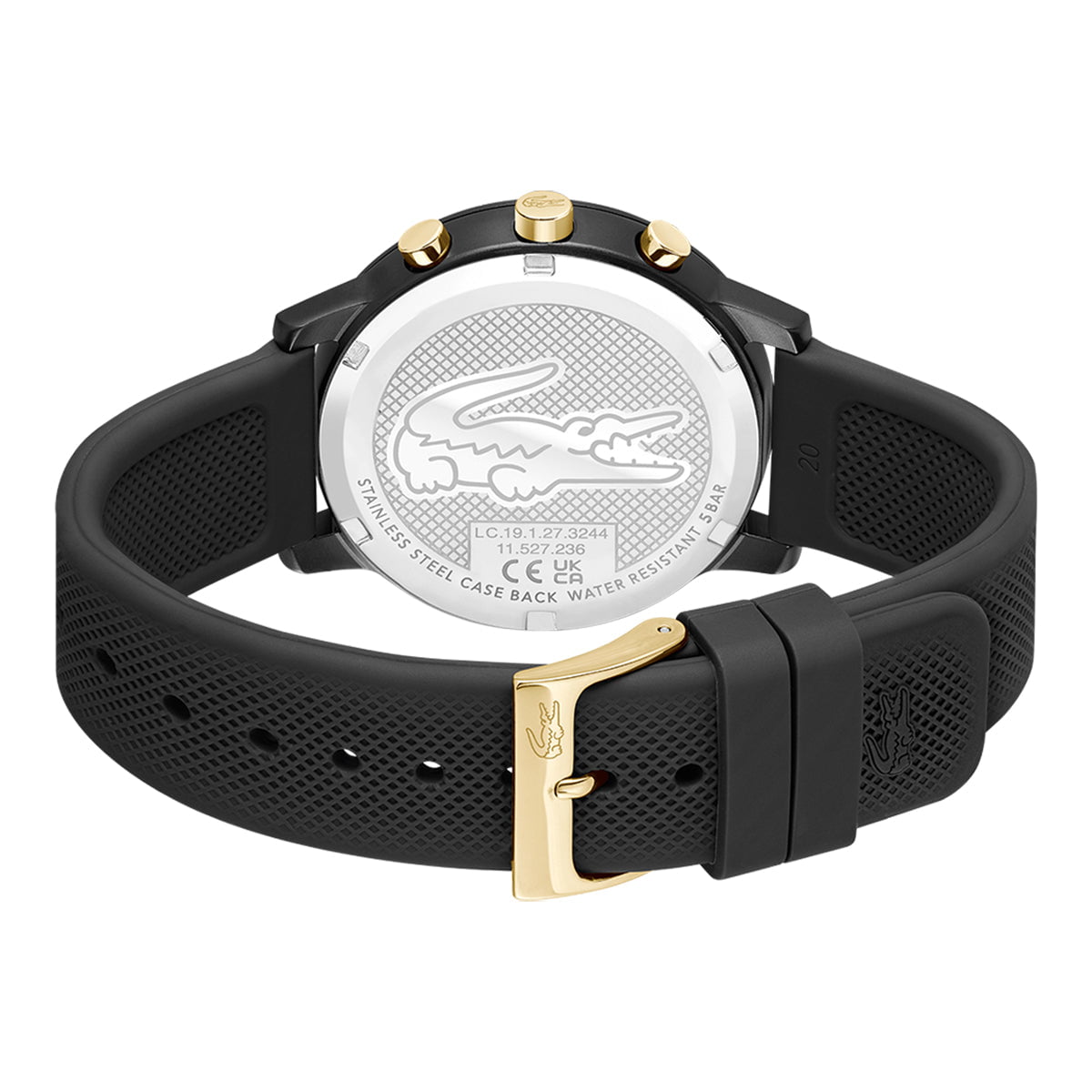 LACOSTE Men's 12.12 Move Black Silicone Watch 2011469