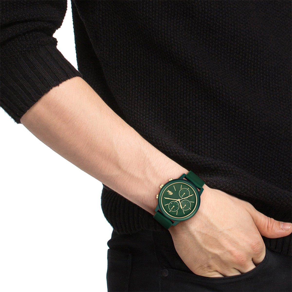 LACOSTE Men's 12.12 Green Silicone Watch 2011471
