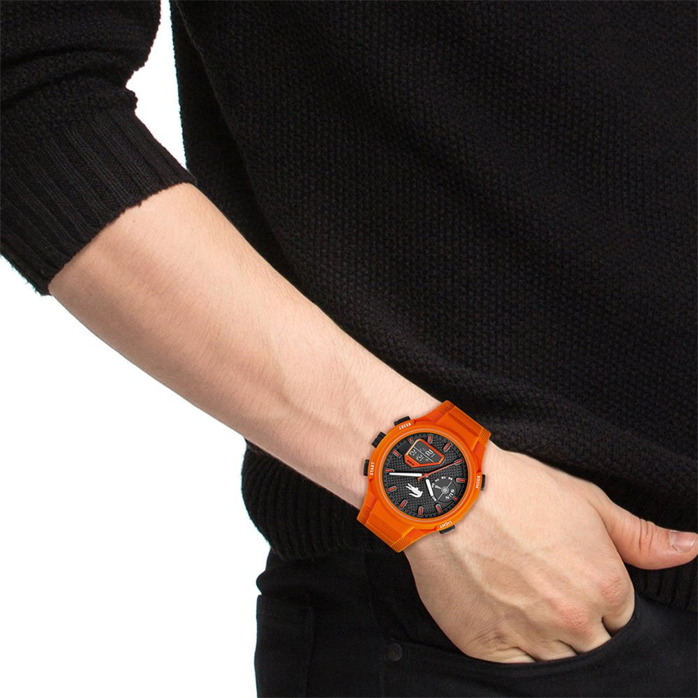 LACOSTE Men's L33-X Orange Silicone Watch 2011369