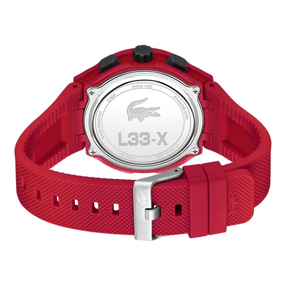 LACOSTE Men's L33-X Silicone Watch Red 2011368
