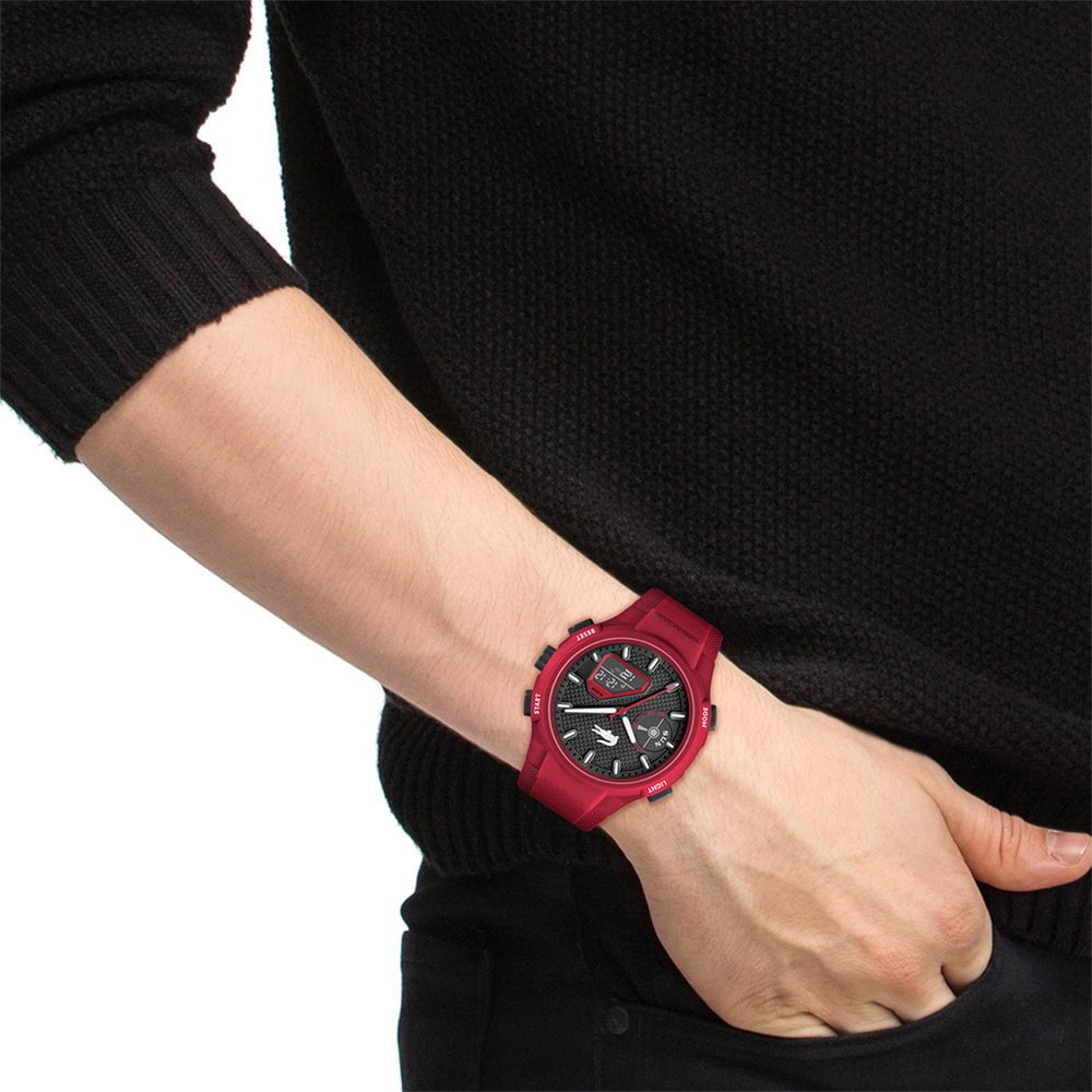 LACOSTE Men's L33-X Silicone Watch Red 2011368