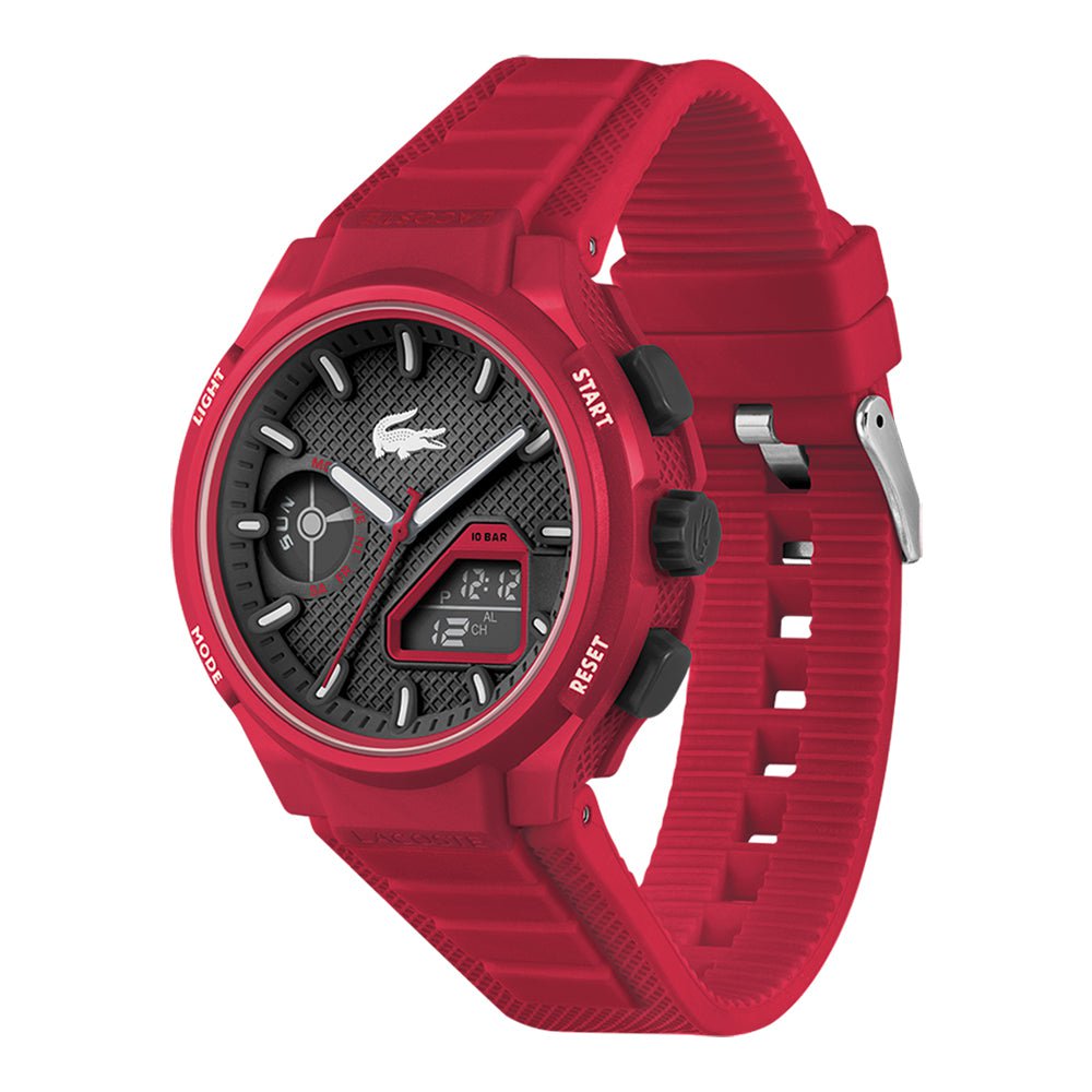 LACOSTE Men's L33-X Silicone Watch Red 2011368