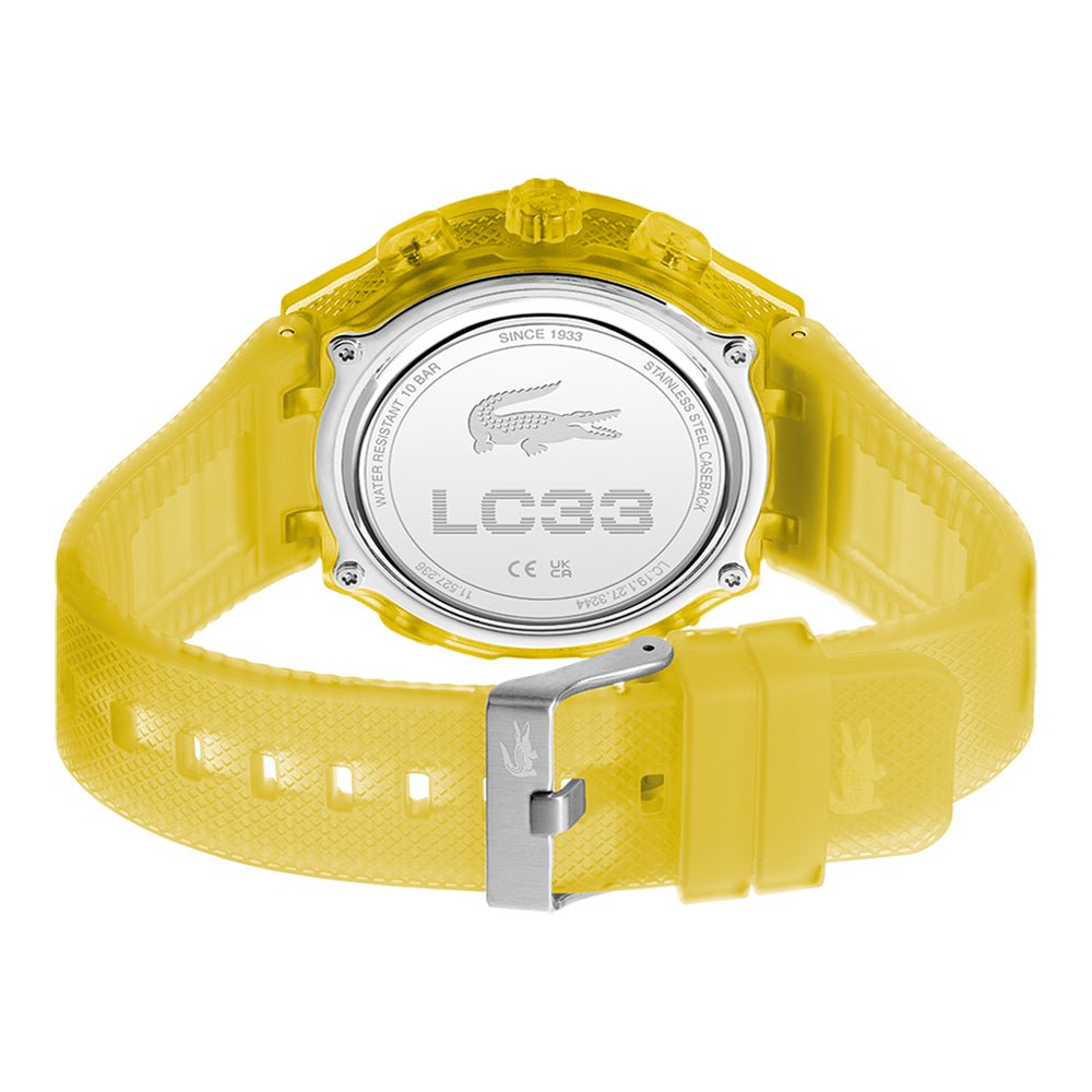 LACOSTE Men's LC33 Yellow Silicone Watch 2011430