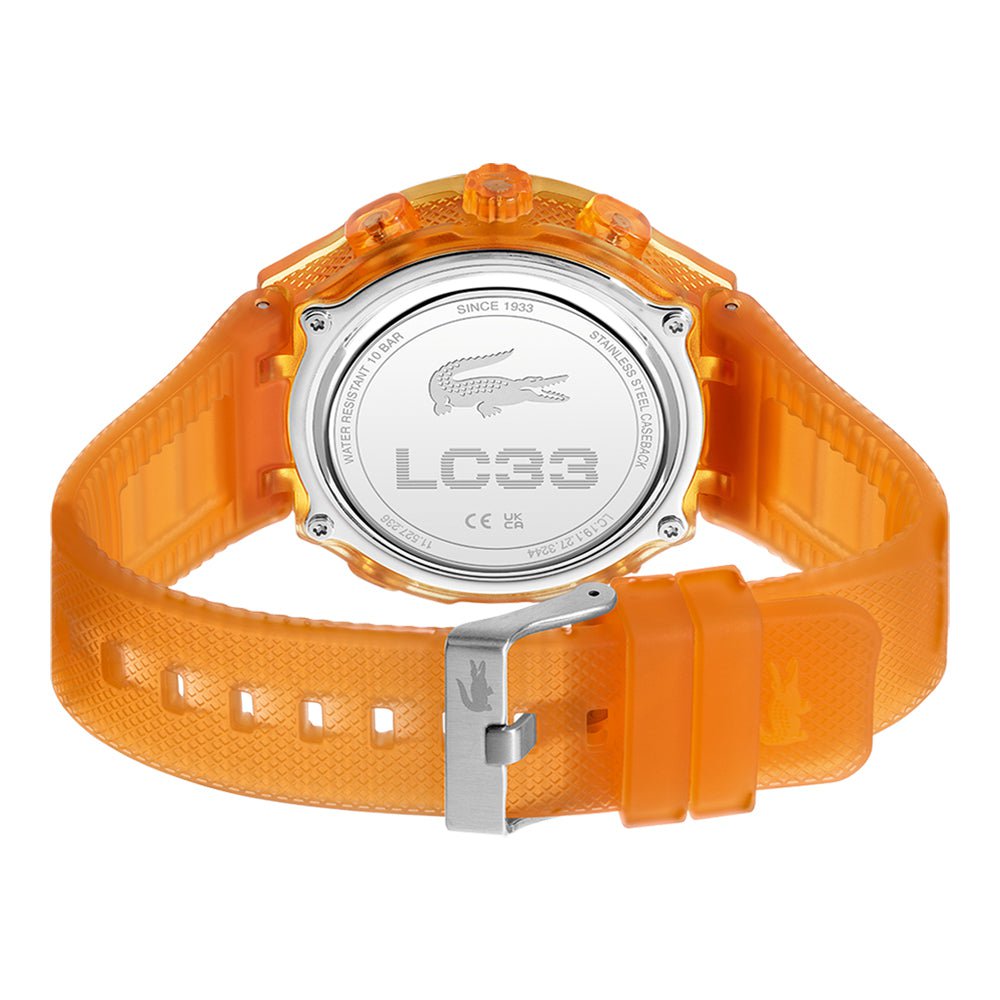 LACOSTE Men's LC33 Orange Silicone Watch 2011431