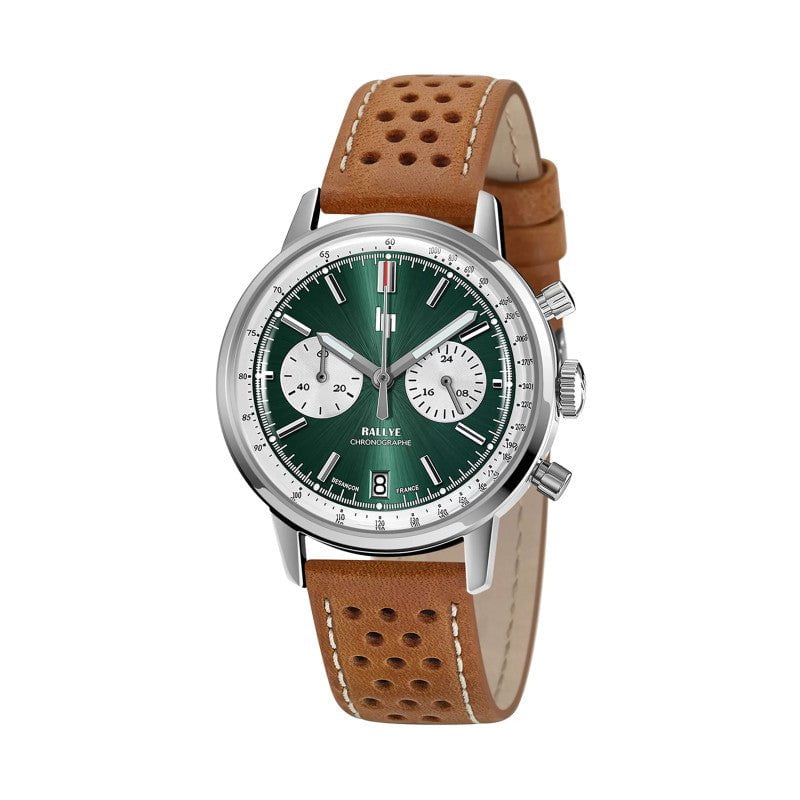LIP Men's Rallye Méca Chronograph Brown Leather Watch 671806