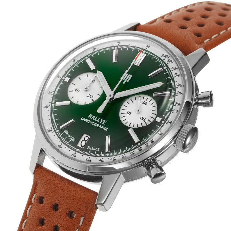 LIP Men's Rallye Méca Chronograph Brown Leather Watch 671806