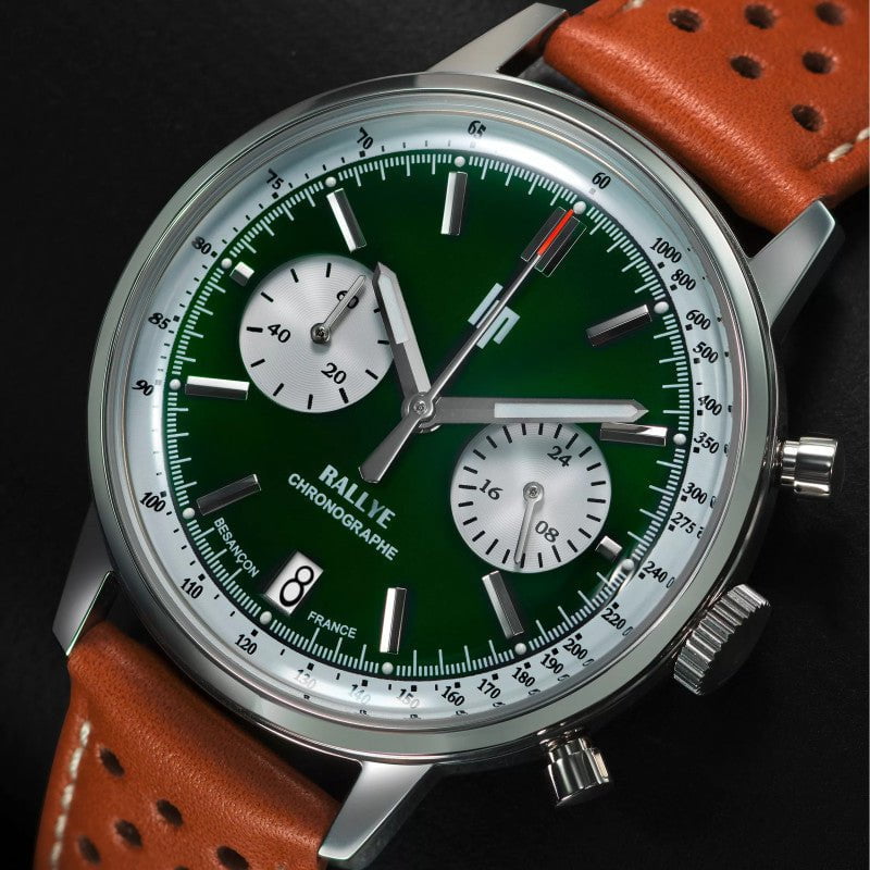 LIP Men's Rallye Méca Chronograph Brown Leather Watch 671806