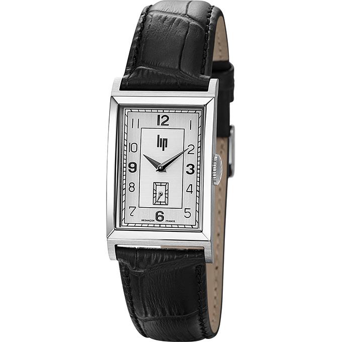 LIP Men's Churchill T24 Black Leather Watch 671270