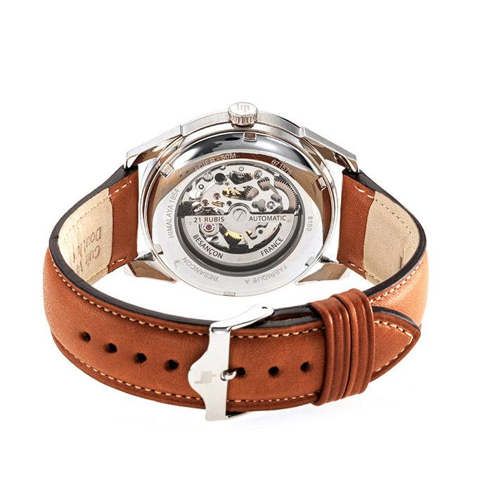 LIP Men's Himalaya Hourglass Automatic Brown Leather Watch 671575 