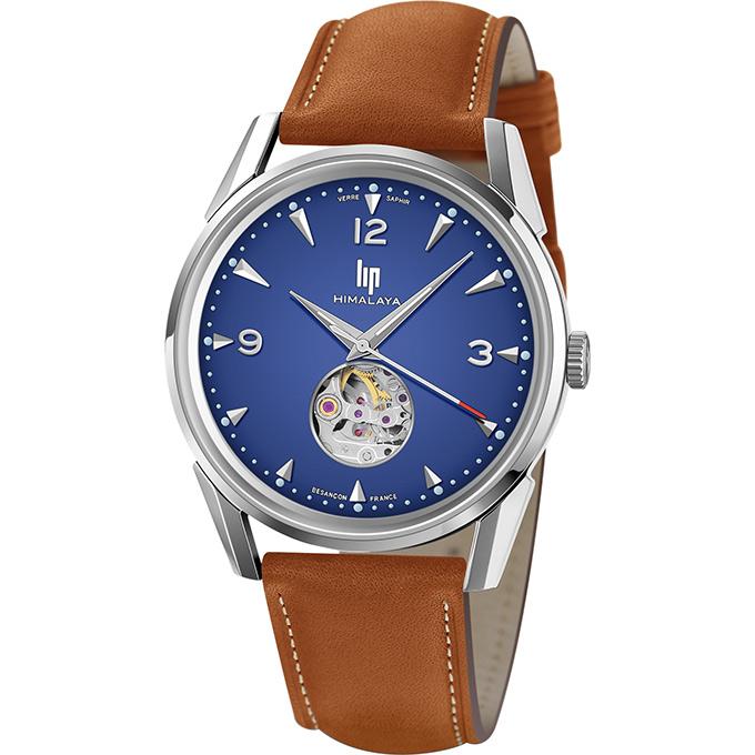 LIP Men's Himalaya Beating Heart Automatic Brown Leather Watch 671585