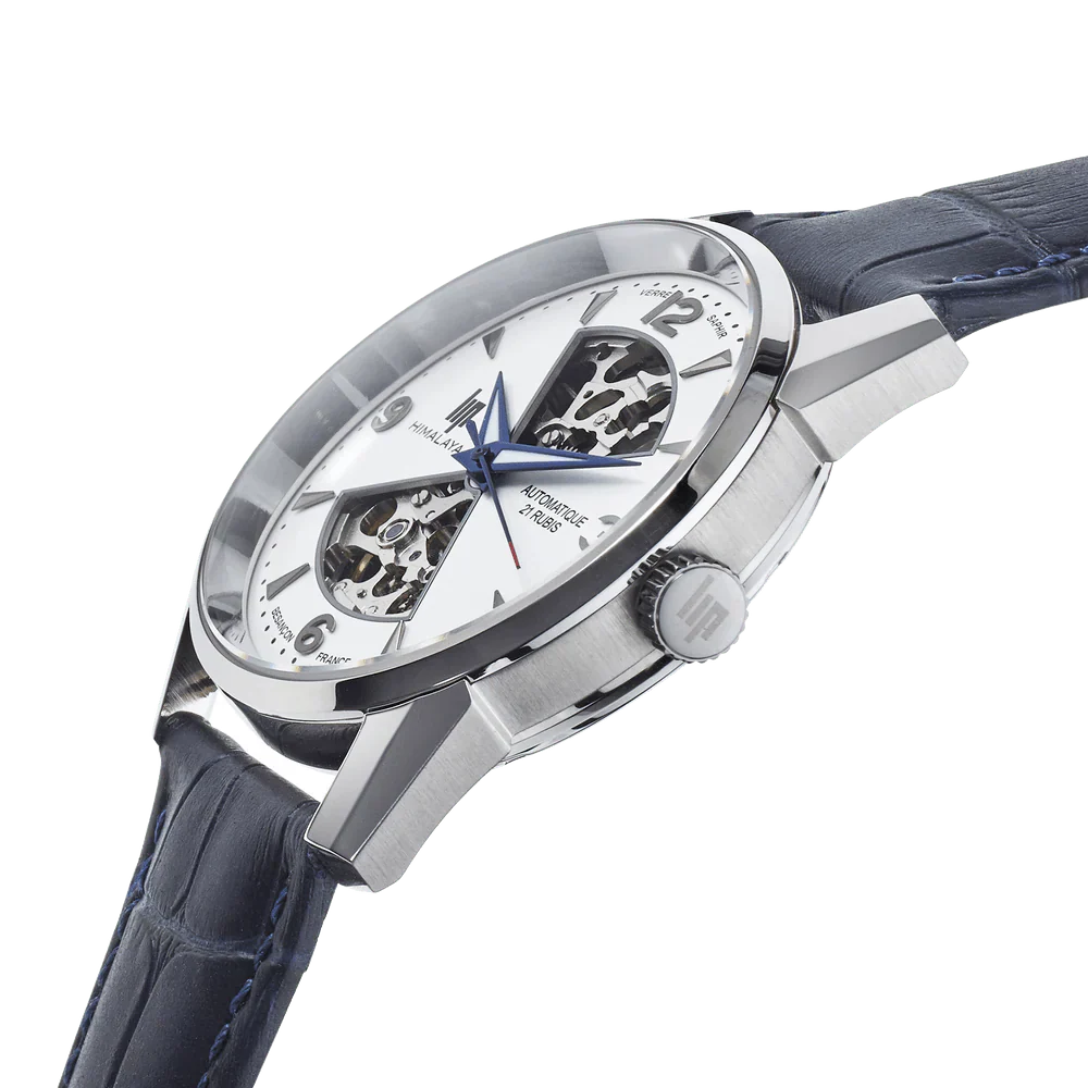 LIP Men's Himalaya Hourglass Automatic Blue Leather Watch 671713