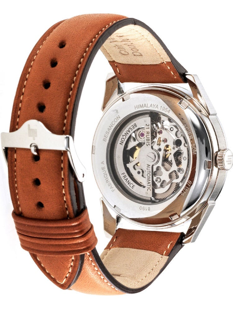 LIP Men's Himalaya Hourglass Automatic Brown Leather Watch 671575 