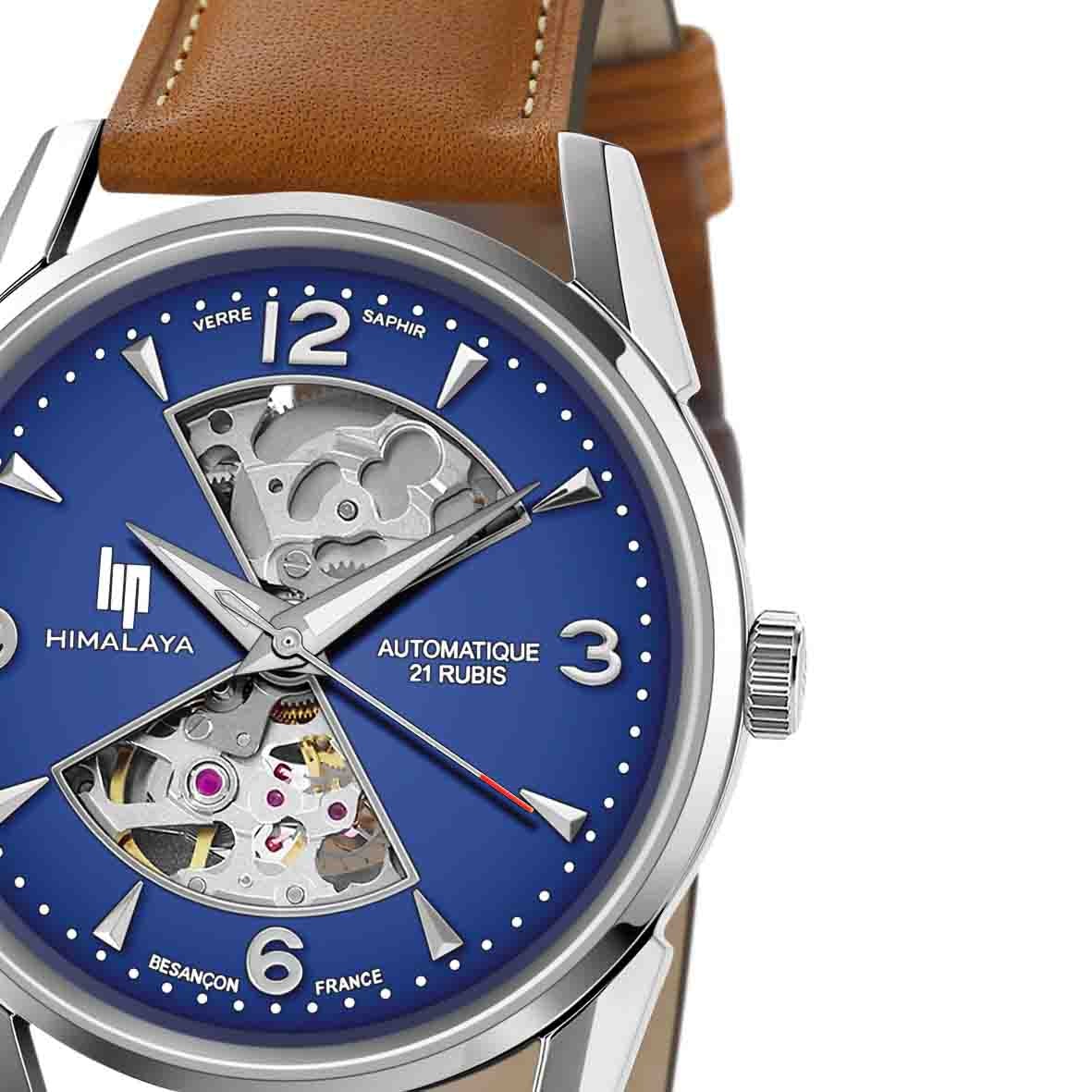 LIP Men's Himalaya Hourglass Automatic Brown Leather Watch 671575 