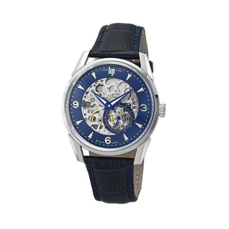 LIP Men's Himalaya Automatic Blue Leather Watch 671725