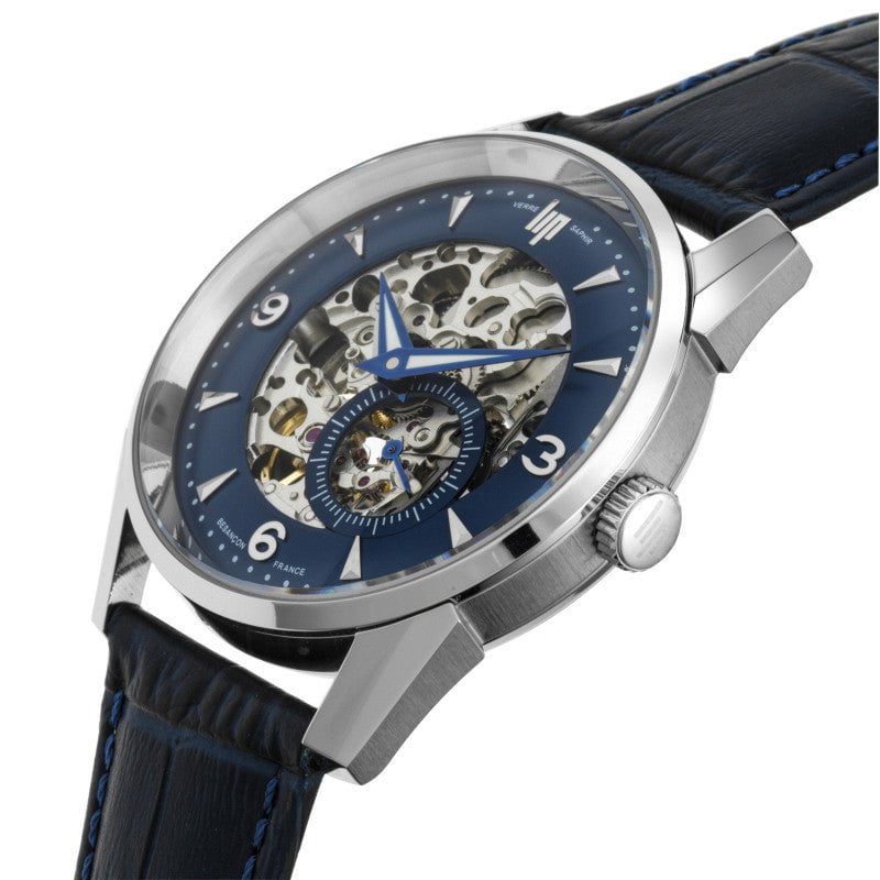 LIP Men's Himalaya Automatic Blue Leather Watch 671725