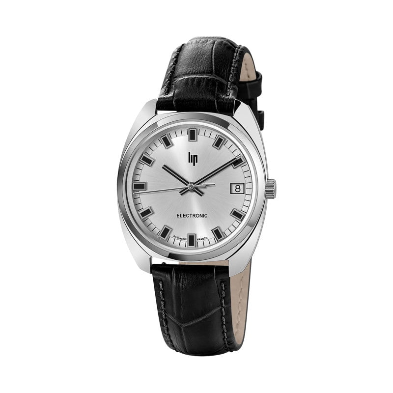 LIP Men's General de Gaulle Black Leather Watch 671877