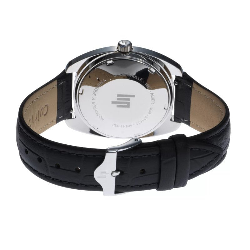 LIP Men's General de Gaulle Black Leather Watch 671877