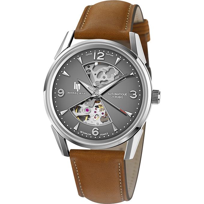 LIP Men's Himalaya Hourglass Automatic Brown Leather Watch 671572