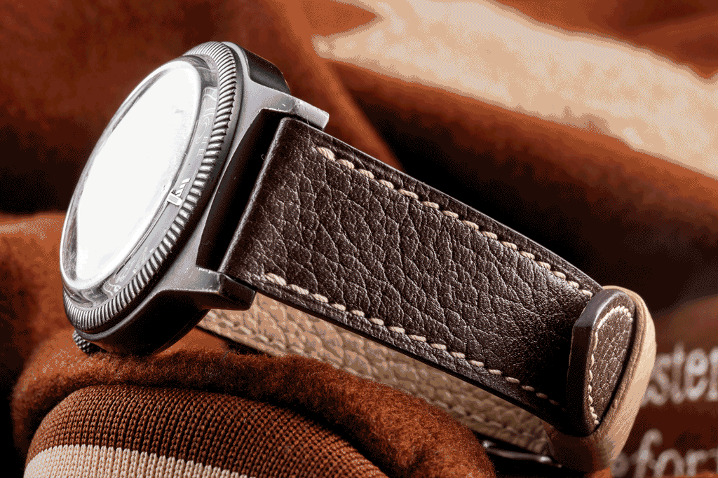 Bracelet montre en cuir "Holi" - Buffle (noir, bleu, kaki, marron, rose)