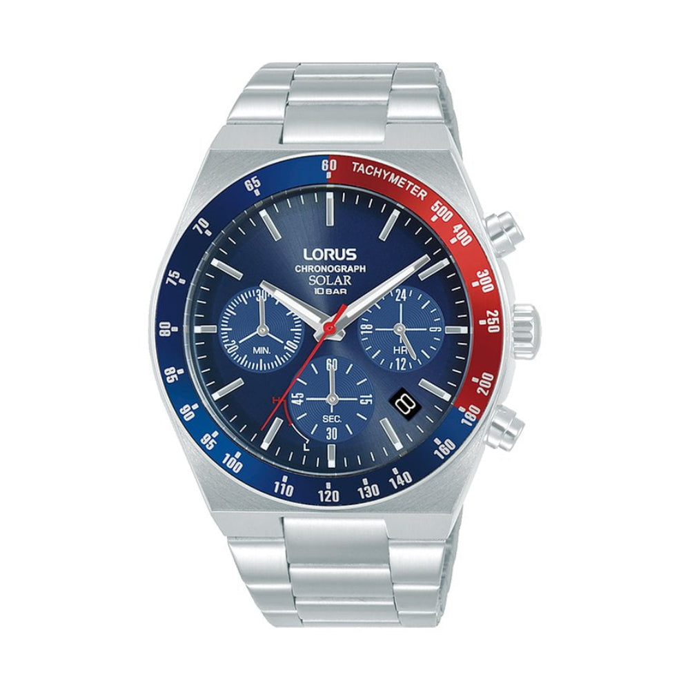LORUS Men's Solar Chronograph Steel Watch RZ521AX9
