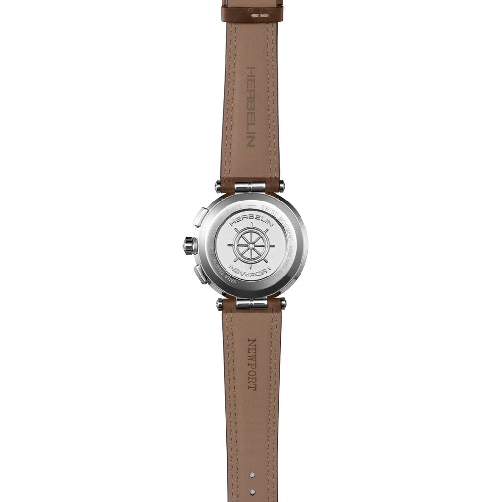 HERBELIN Men's Newport Chronograph Leather Watch 37658AP24MA