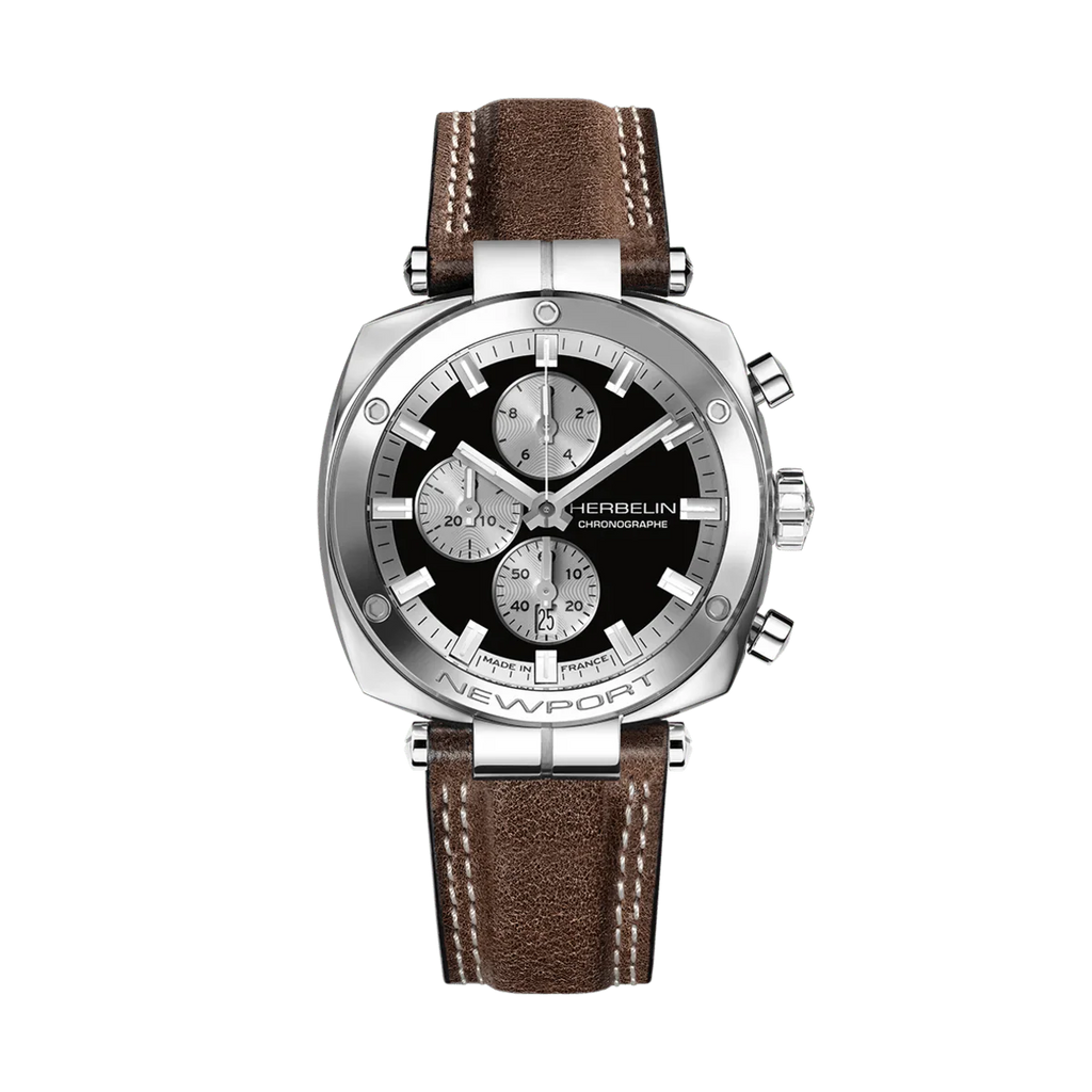 HERBELIN Men's Newport Heritage Chronograph Watch 35664AP24BR
