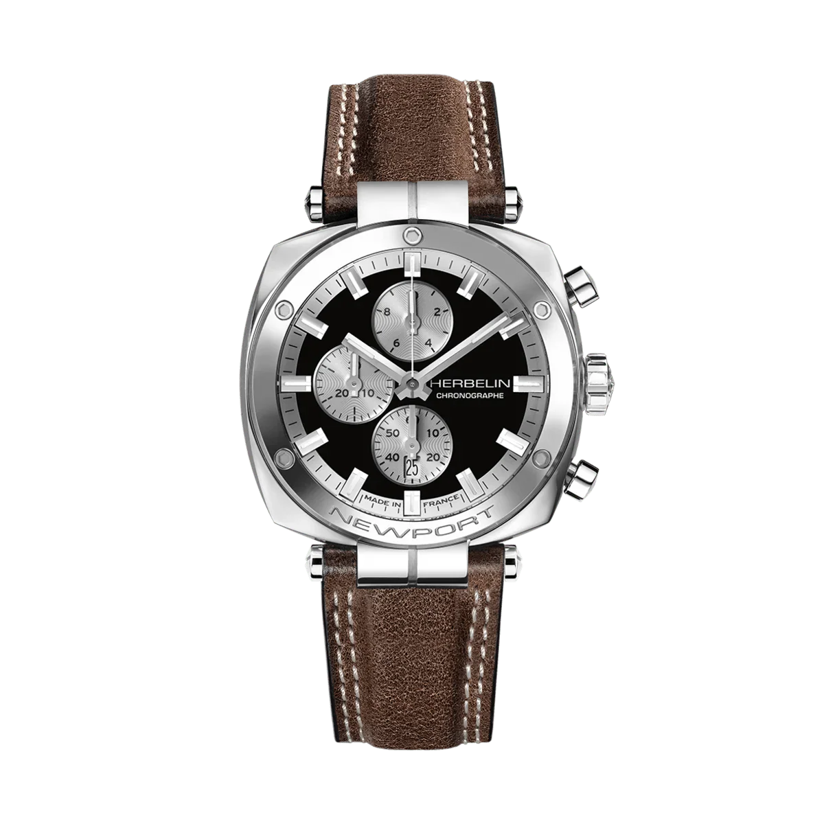 HERBELIN Men's Newport Heritage Chronograph Watch 35664AP24BR