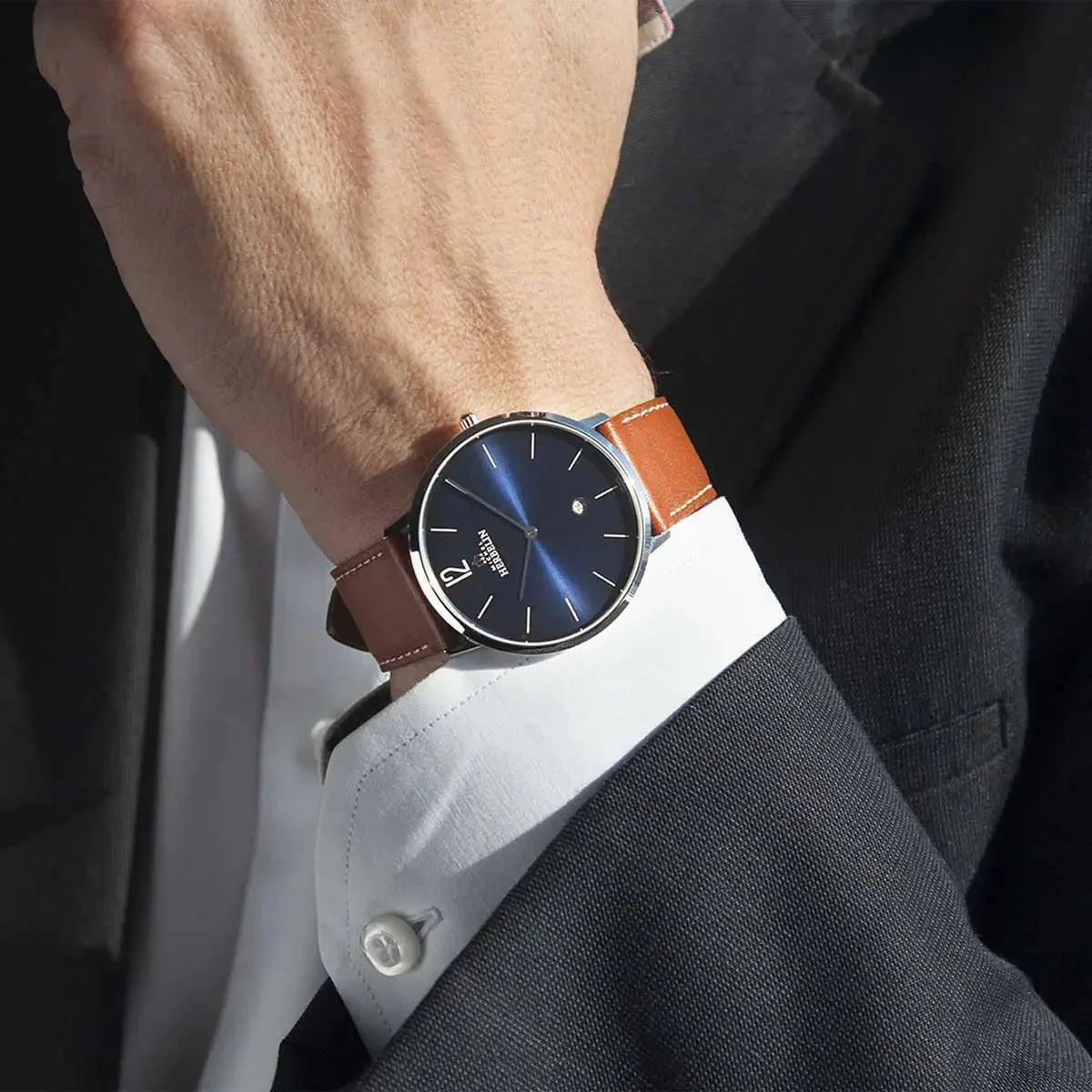 HERBELIN Men's City Leather Watch 19515AP15GD
