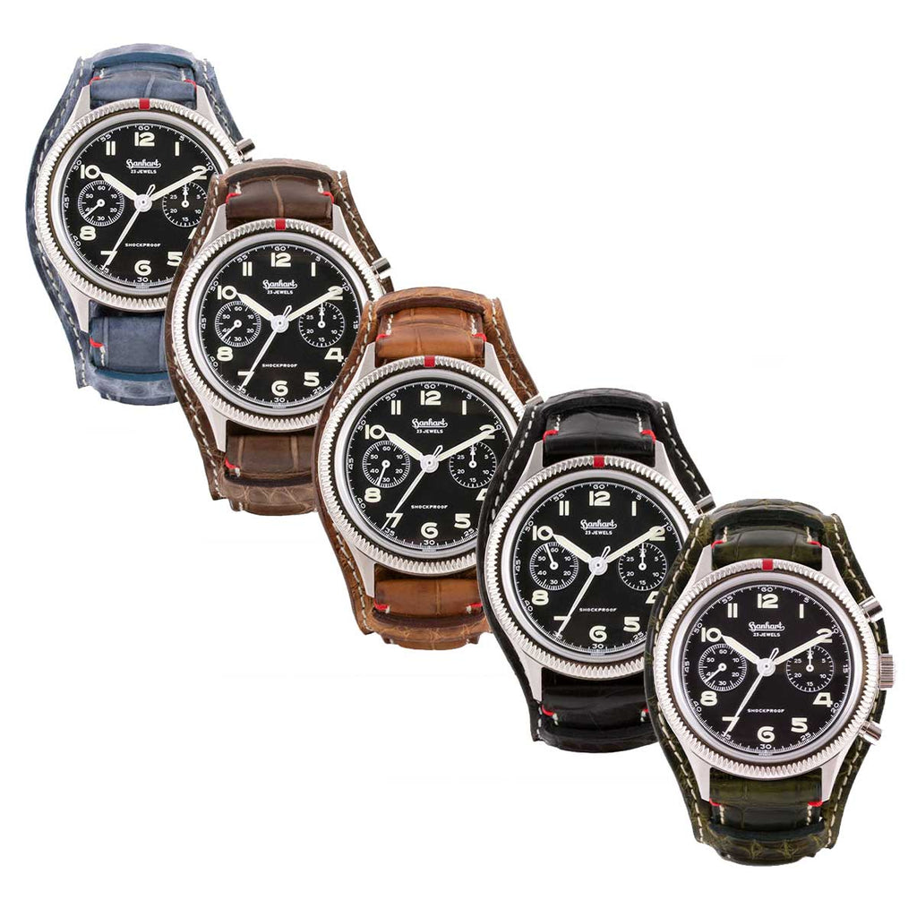 Bund ABP Concept X Hanhart 1882 strap for 417ES - Leather watch strap - Alligator