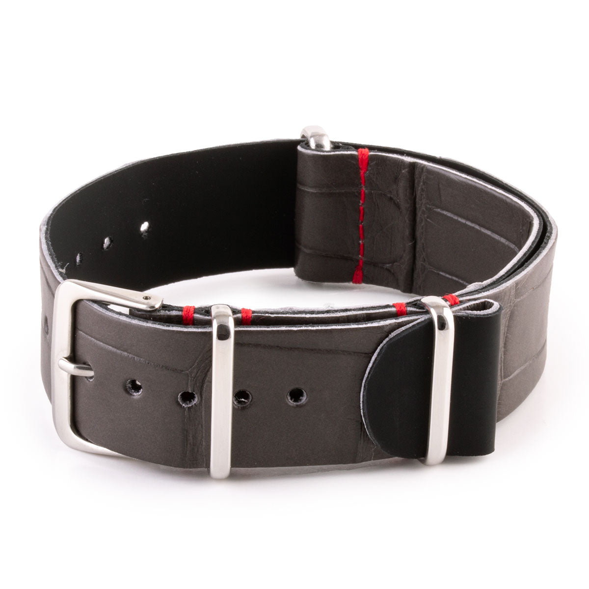 Bracelet ABP Concept X Hanhart 1882 - Nato cuir - Alligator (noir, gris, bleu, marron)