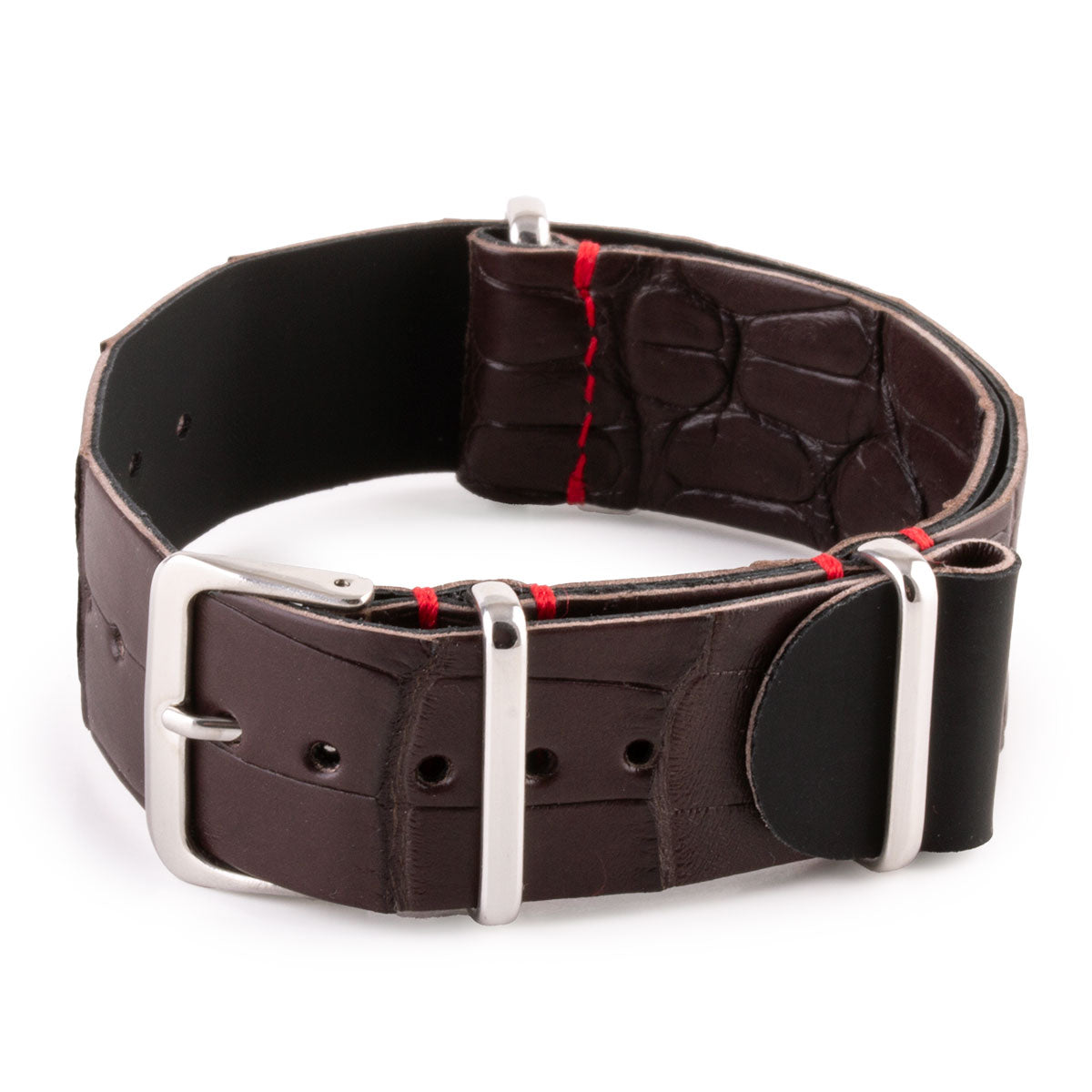 Bracelet ABP Concept X Hanhart 1882 - Nato cuir - Alligator (noir, gris, bleu, marron)