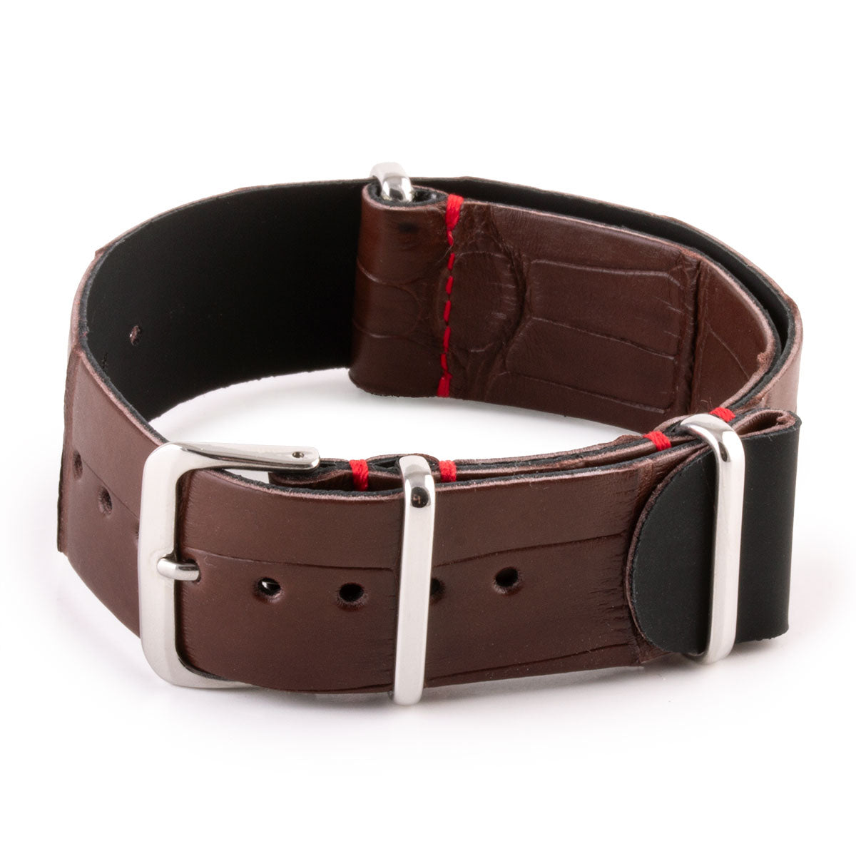 Bracelet ABP Concept X Hanhart 1882 - Nato cuir - Alligator (noir, gris, bleu, marron)